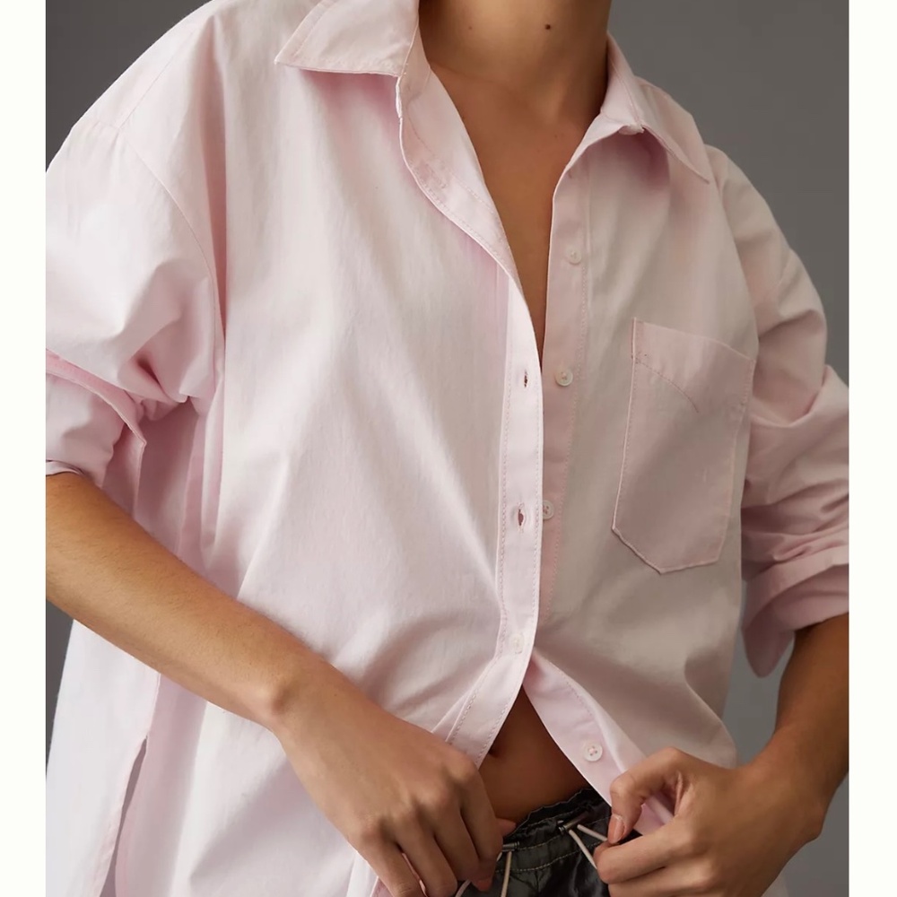 Maeve Light Pink Button-Down Shirt